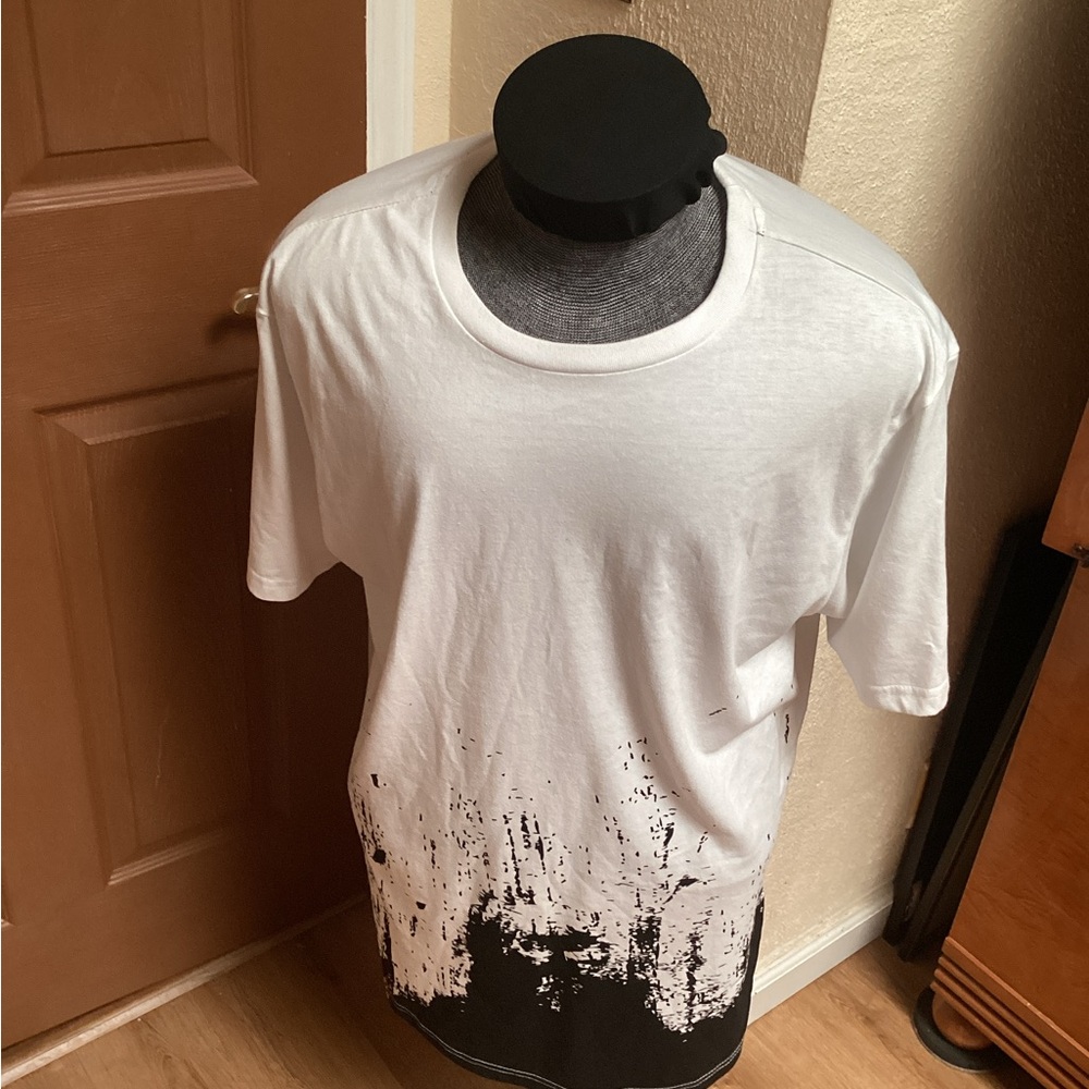 Rise As 1NE mens white/black tee-shirt, side zippers, size 3XL, side zippers